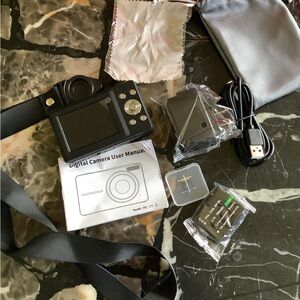 Kids new digital black camera with accessories